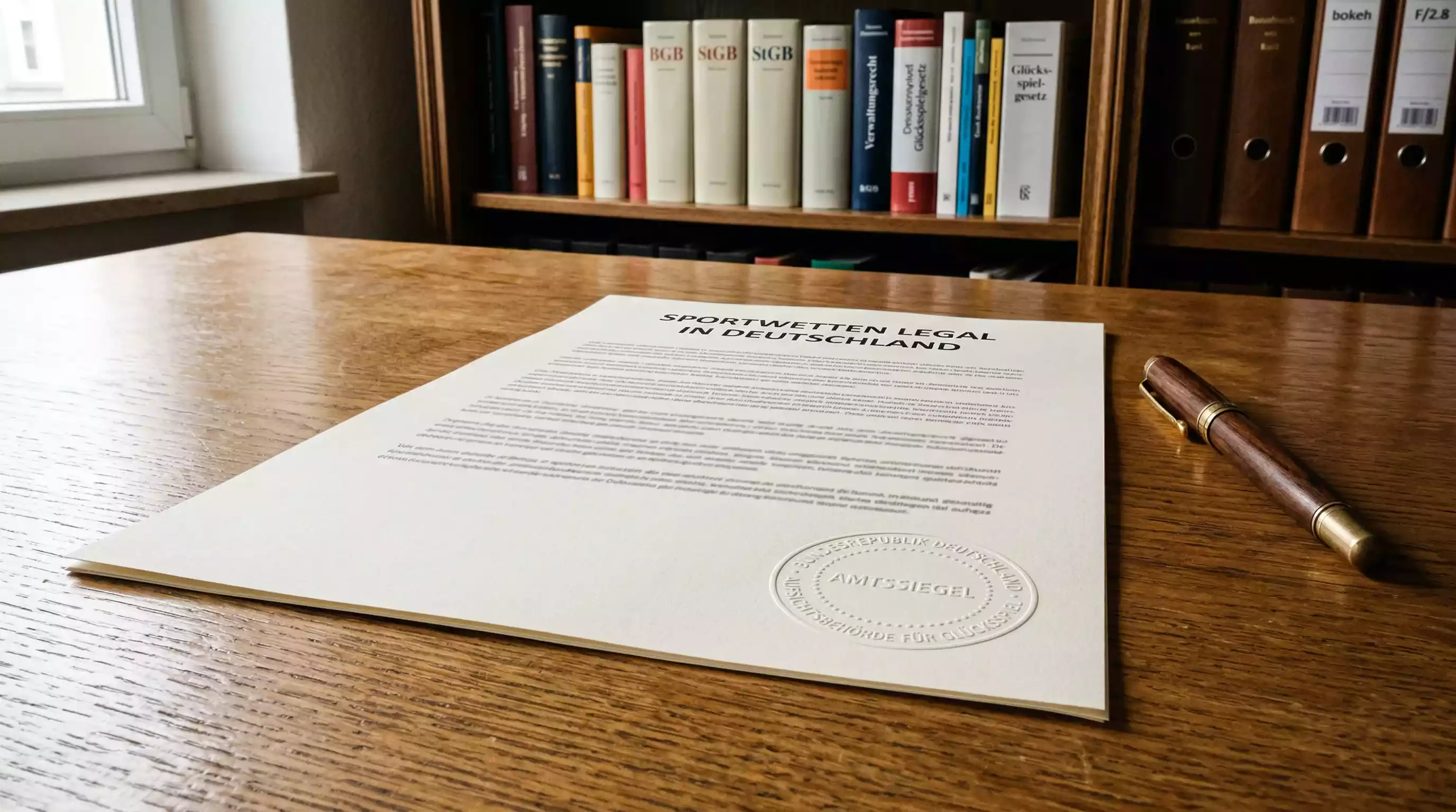 Sportwetten legal in Deutschland – Dokument mit Lizenzstempel