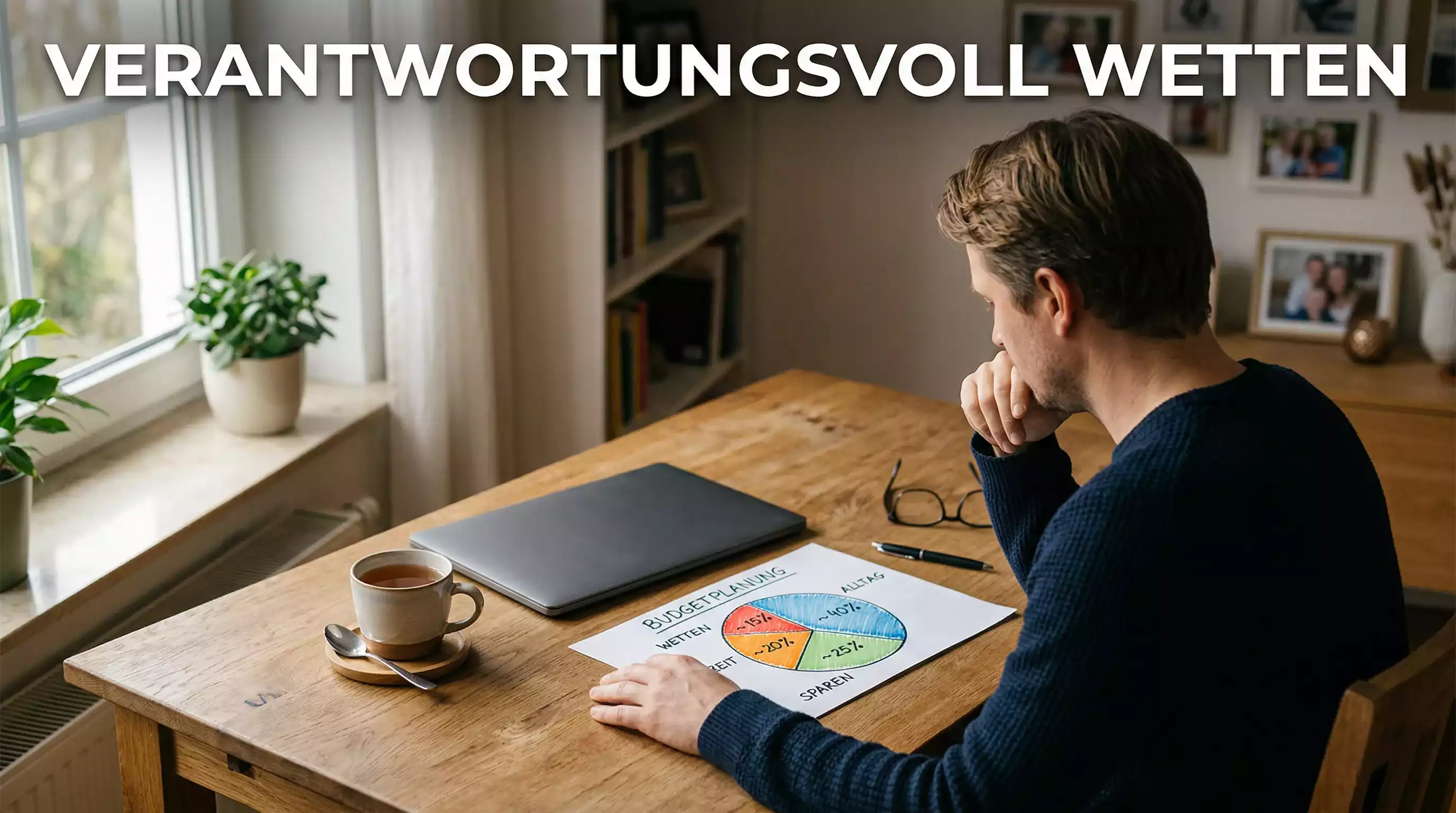 Verantwortungsvolles Wetten – Person reflektiert über Budget und Grenzen